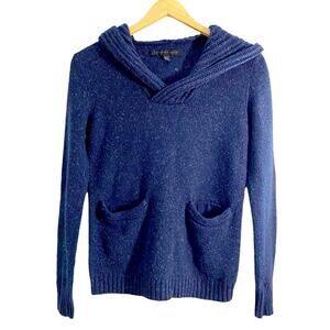Standard Cloth Men’s Linen/Wool Blend Blue Hooded Sweater, XS